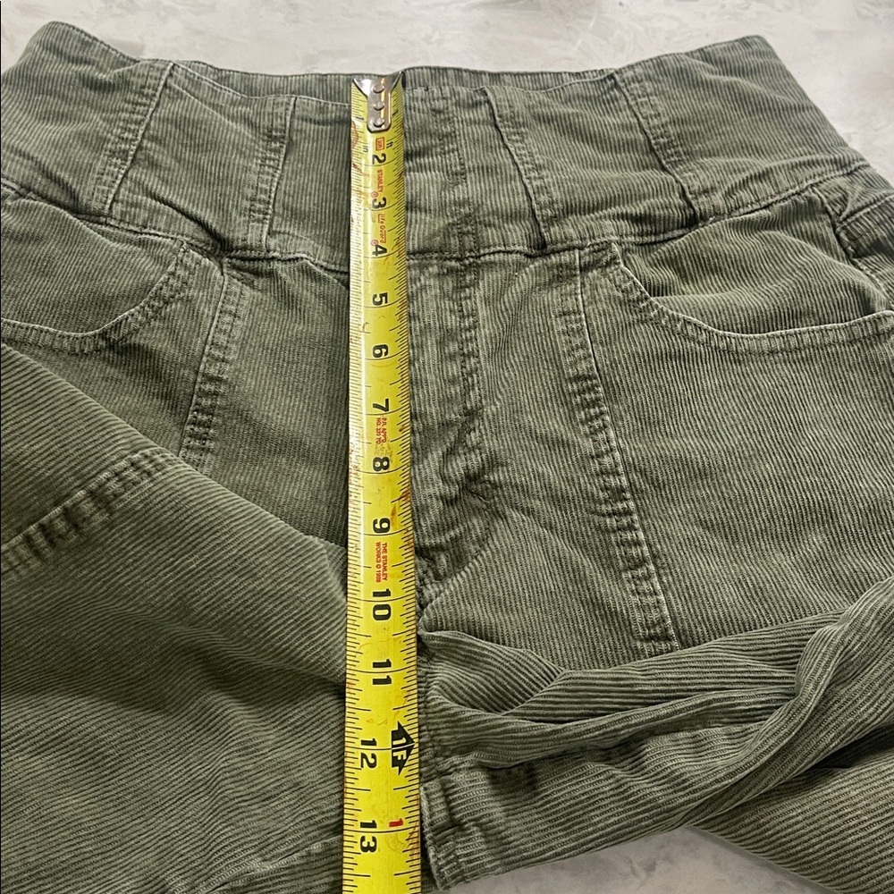 American Eagle Corduroy pants Super Stretch high waisted wide leg olive green 8 - Picture 9 of 16